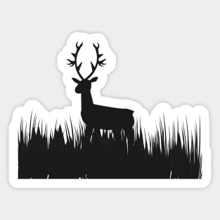 grass deer in the night Sticker